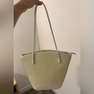 Miztique Cream Woven Tote Bag